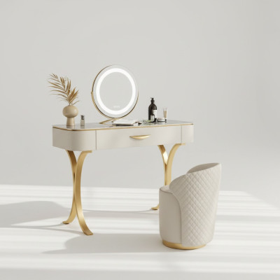 Coiffeuse beige coiffeuse design coiffeuse avec tiroirs