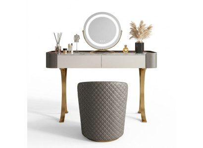 Table de toilette beige, tables de toilette design, tiroirs de luxe en bois, meubles en bois