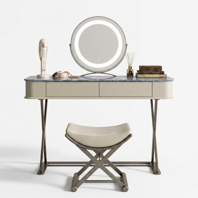 Coiffeuse beige de design de chambre à coucher en bois de luxe