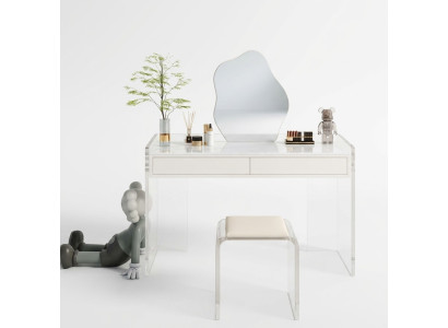 Table de maquillage White Stillvoler Design Chambre à coucher Tiroirs Meubles en bois