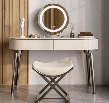 Table cosmétique beige Designer Meubles de chambre Noble Coiffeuse