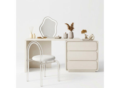 Table de toilette moderne blanche Table de toilette de designer avec tiroirs nouvelle