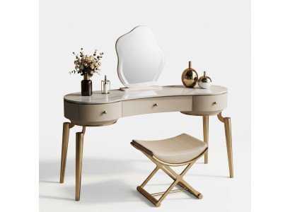 Table de toilette moderne Mobilier de chambre Table de toilette 3 tiroirs