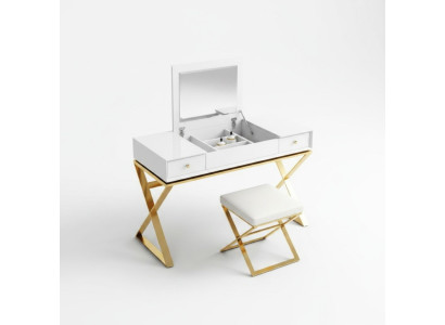 Table de maquillage pour chambre blanche moderne avec tiroirs Mobilier en bois