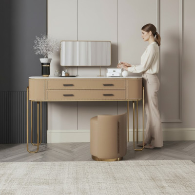 Toilette brune, coiffeuse de designer avec tiroirs meubles de luxe