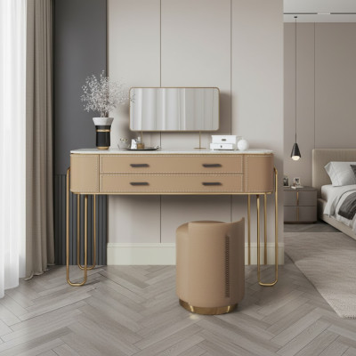 Toilette brune, coiffeuse de designer avec tiroirs meubles de luxe
