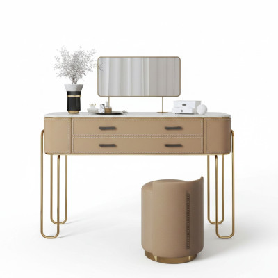 Toilette brune, coiffeuse de designer avec tiroirs meubles de luxe