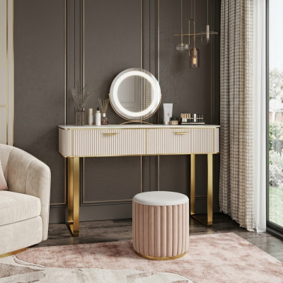 Toilette élégante 2x tiroirs coiffeuse luxueuse commode cosmétique