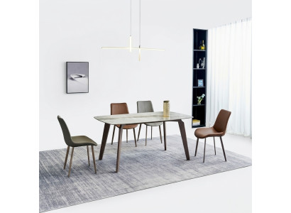 Table de cuisine design Mobilier de salle à manger moderne Table à manger 4 chaises Ensemble de 5 pièces