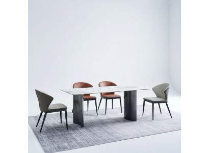 Meubles de salle à manger Table à manger moderne 6 chaises rembourrées Ensemble de salle à manger design