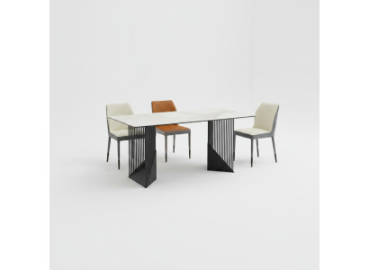 Ensemble de salle à manger Table de salle à manger Designer 6x Chaises en similicuir Table à manger 7 pièces
