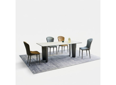 Set de salle à manger Table à manger élégante Chaises de cuisine 4x Chaises en similicuir