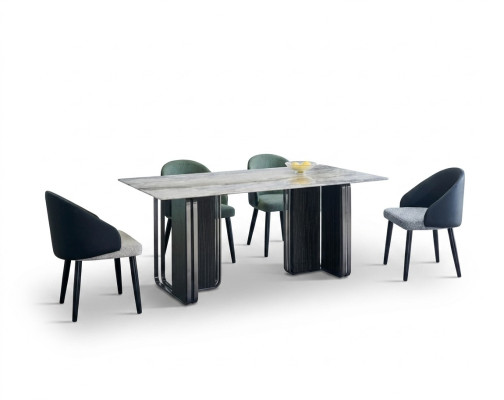 Table de salle à manger rectangulaire 4 chaises Ensemble de salle à manger moderne 5 pièces nouveau.