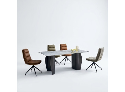 Mobilier de salle à manger élégant Table à manger grise 4x chaises en similicuir Fauteuil une place