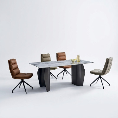Ensemble de salle à manger table à manger 6 chaises chaises rembourrées mobilier de designer de luxe