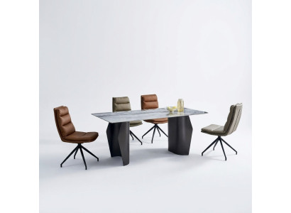 Ensemble de salle à manger table à manger 6 chaises chaises rembourrées mobilier de designer de luxe