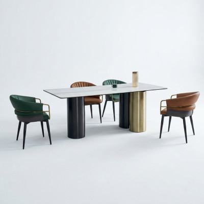 Ensemble de salle à manger élégant Table à manger design Groupe de sièges de luxe 6 chaises 7 pièces