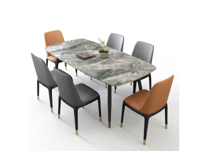 Luxueuse Table à manger 6x Chaises en similicuir design Ensemble de salle à manger élégant