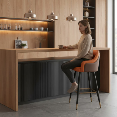 Chaise de bar orange design Un Fauteuil Lounge 1 place Moderne Nouveau