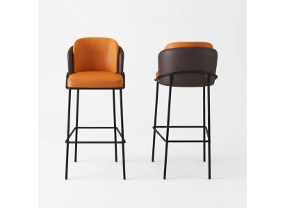 Chaise de bar bicolore, designer, fauteuil moderne 1 place, meubles de salon