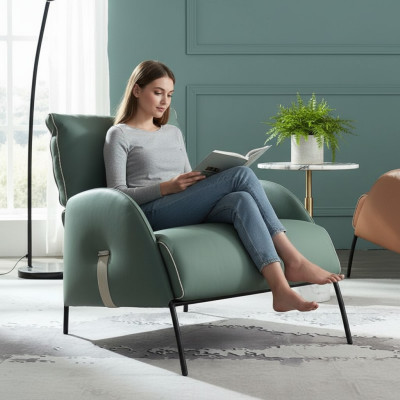 Designer Green Sessel Moderner Einzelsitzer-Sessel 1-Sitzer-Loungesessel