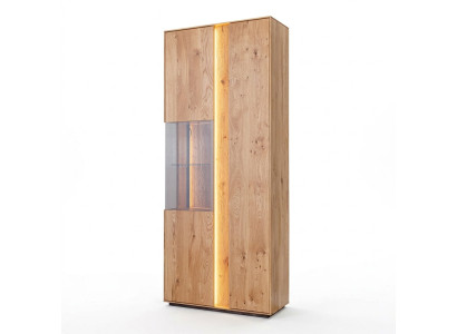 Salle de séjour Vitrine en bois brun Vitrine LED Armoire en bois Armoire en verre nouvelle