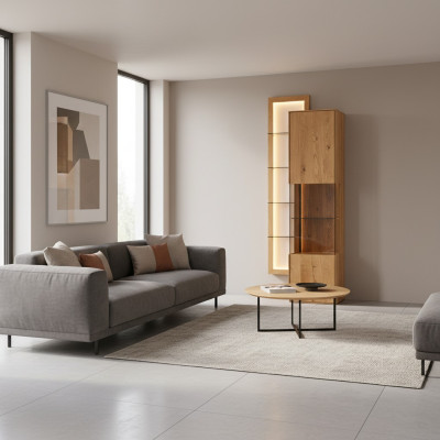 Designer Buffet de salle à manger en bois marron Armoire Salon Vitrine neuve