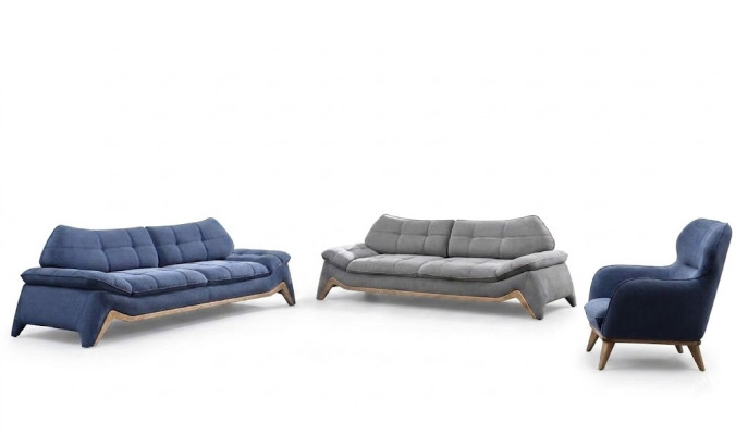 Ensemble de canapés de salon moderne 3+3 places avec fauteuil rembourré - Ensemble de canapés