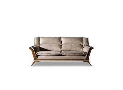 Canapés de luxe beige 3 places en cuir Meubles rembourrés Salon Design Meubles