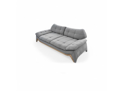 Canapé gris rembourré designeur 3 places salon trois places noble canapé