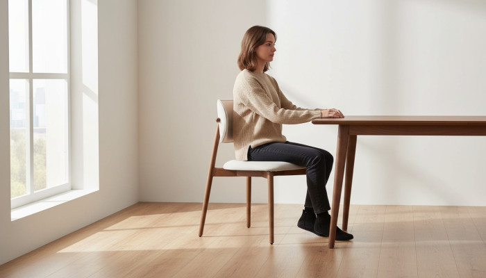 Chaise de salle à manger élégante et styliste en textile blanc du créateur, une chaise à un seul siège