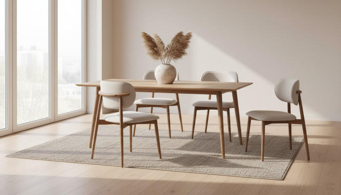 Chaise de salle à manger élégante et styliste en textile blanc du créateur, une chaise à un seul siège