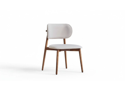 Chaise de salle à manger élégante et styliste en textile blanc du créateur, une chaise à un seul siège