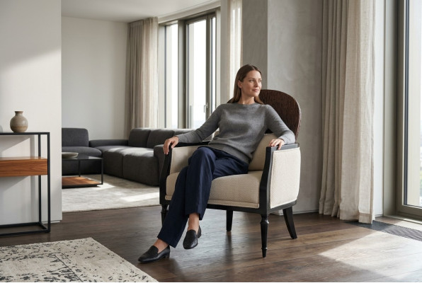 Salle de séjour Fauteuil blanc Designer Monoplace Luxe Détente 1 place nouveau