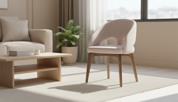 Chaise de salle à manger blanche Chaises rembourrées élégantes à un siège Pieds en bois modernes