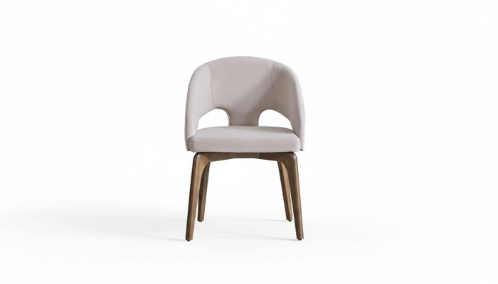 Chaise de salle à manger blanche Chaises rembourrées élégantes à un siège Pieds en bois modernes