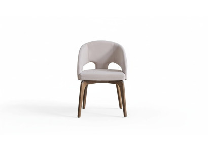 Chaise de salle à manger blanche Chaises rembourrées élégantes à un siège Pieds en bois modernes