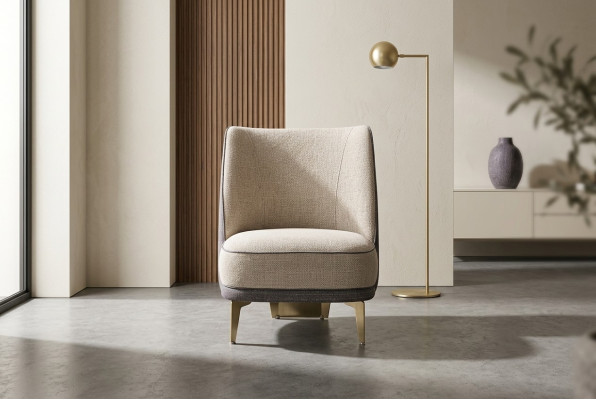 Fauteuil gris-beige Design Fauteuil 1 place Salon 1 place neuf
