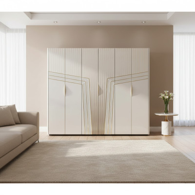 Armoire blanche moderne en bois Armoire de chambre Meubles de luxe nouveaux