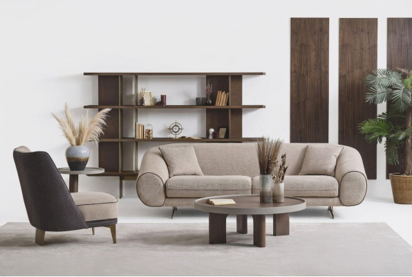 Designer de meubles de salon Canapé 3+1 seater Fauteuil de luxe Table basse Table d'appoint