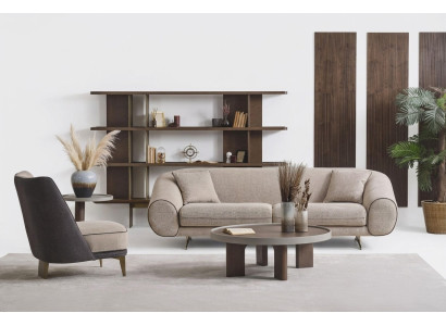 Designer de meubles de salon Canapé 3+1 seater Fauteuil de luxe Table basse Table d'appoint