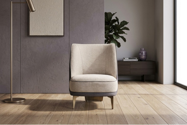 Fauteuil beige Mobilier de salon Elégant fauteuil rembourré Designer 1 place