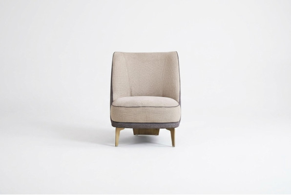 Fauteuil beige Mobilier de salon Elégant fauteuil rembourré Designer 1 place