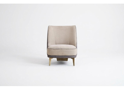 Fauteuil beige Mobilier de salon Elégant fauteuil rembourré Designer 1 place
