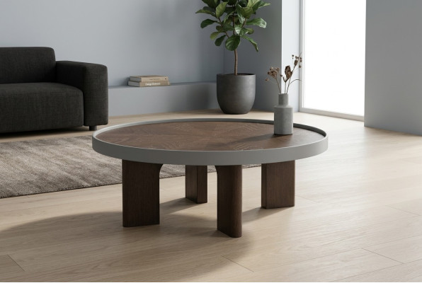 Table basse ronde moderne de designer marron Tables basses table de salon
