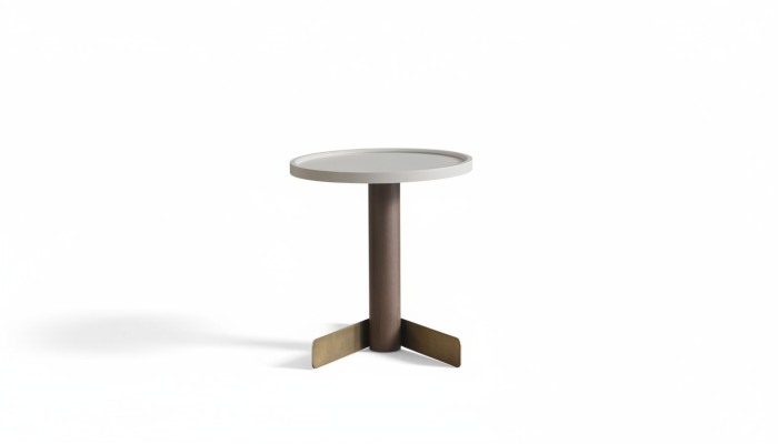 Table d'appoint blanche Tables de salon Moderne Table ronde en bois base en bois