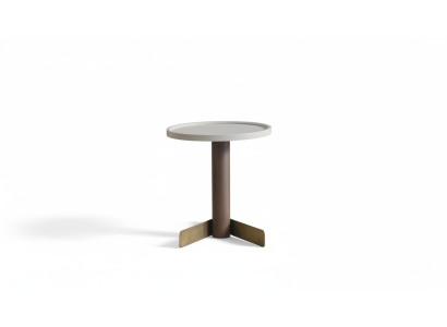 Table d'appoint blanche Tables de salon Moderne Table ronde en bois base en bois