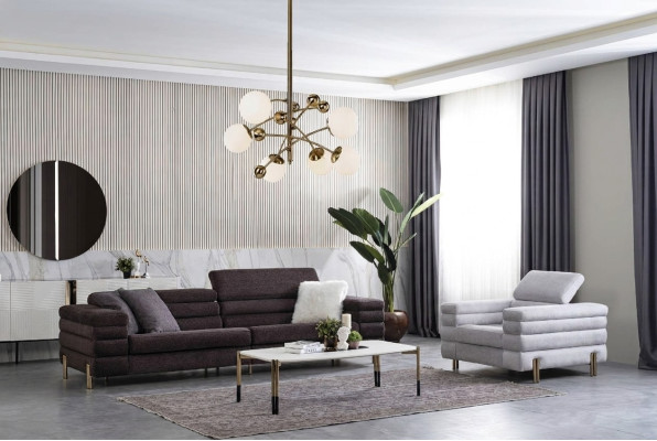 Ensemble de canapés de designer pour le salon, 4 places, fauteuil de luxe pour le salon en 2 pièces