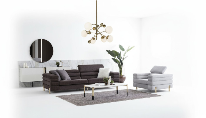 Ensemble de canapés de designer pour le salon, 4 places, fauteuil de luxe pour le salon en 2 pièces