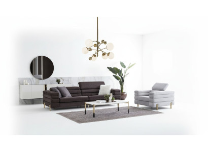 Ensemble de canapés de designer pour le salon, 4 places, fauteuil de luxe pour le salon en 2 pièces